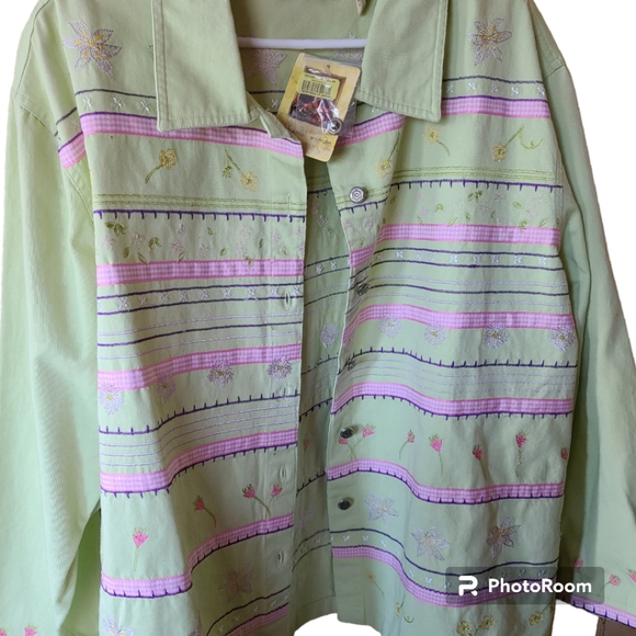 Bechamel 2X Embroidered Jacket Embossed Buttons NWT - Picture 2 of 8